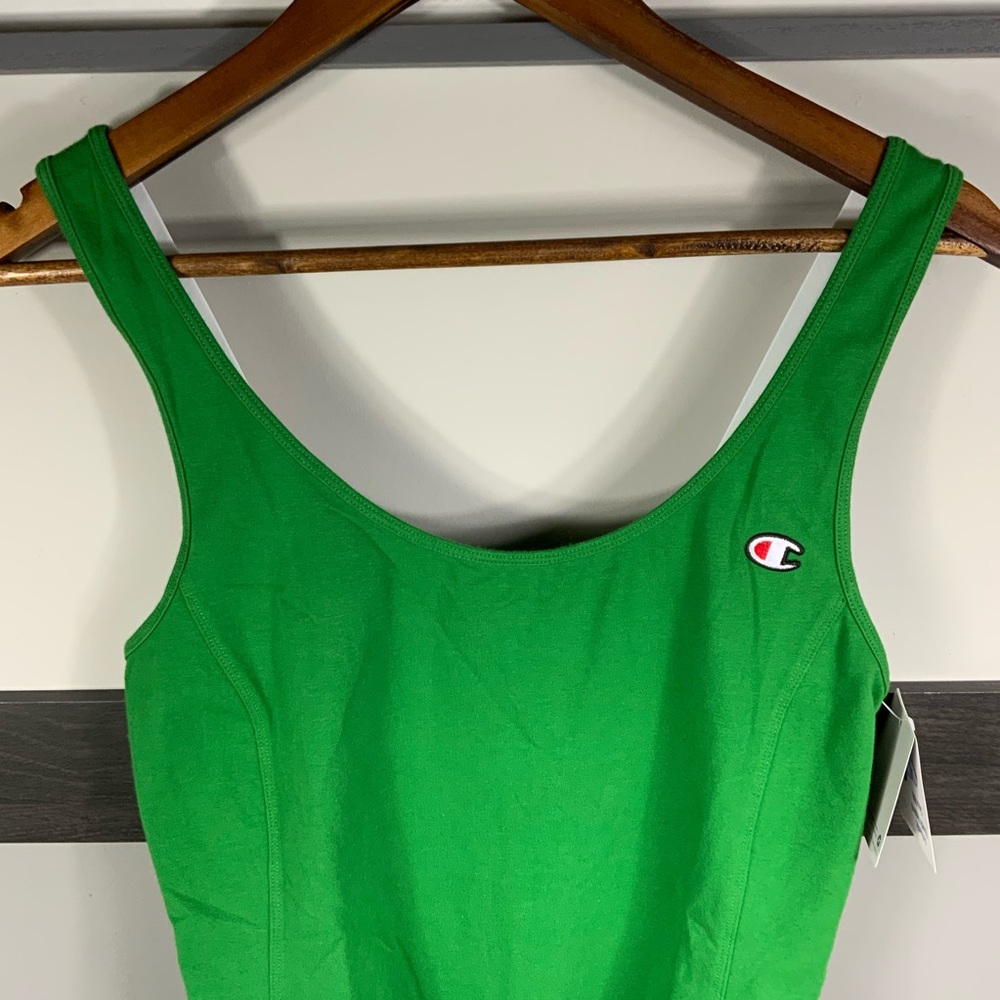 CHAMPION women tank bodysuit logo patch green - Picture 3 of 9